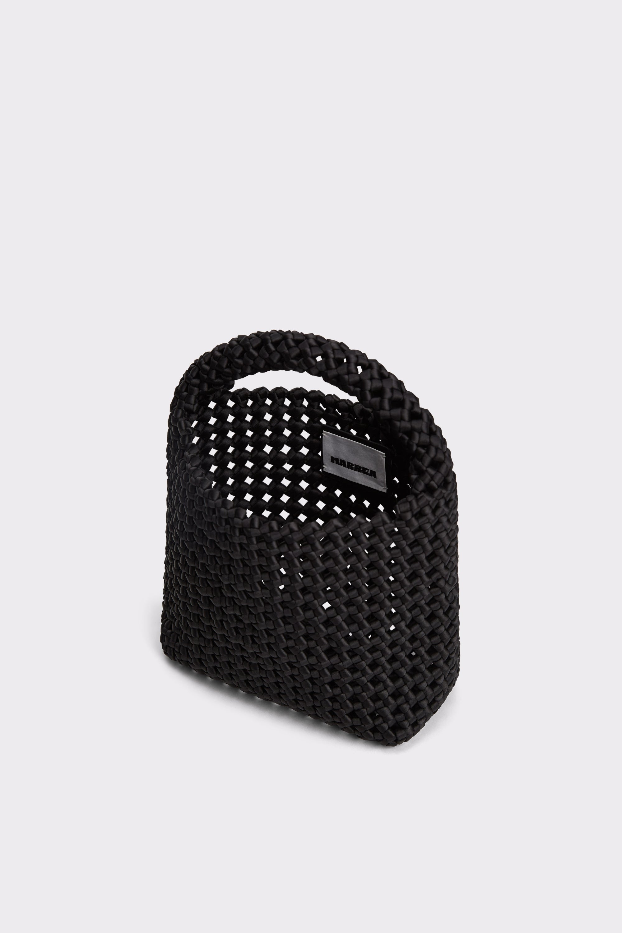Marrea Basket Open Weave Di Nero Satin
