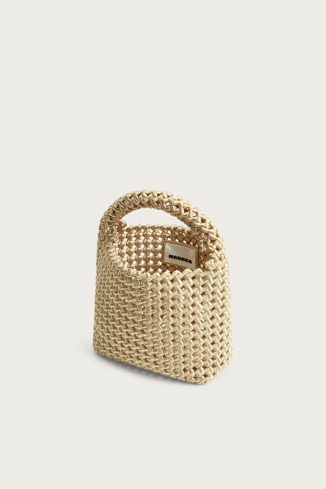 Marrea Basket Open Weave Champagne Satin Gold