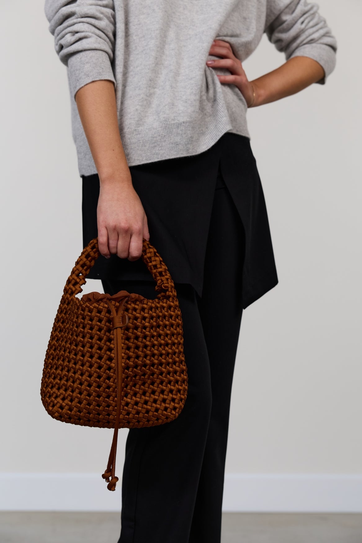 Marrea Basket Open Weave Affogato Satin